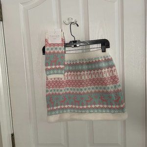 Tahari Winter Fur Trimmed Skirt w/ Matching Leg Warmers - NWT -SzM